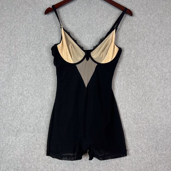 Popilush Black Shapewear Lace V Neck Side Slit Maxi Slip Dress Size Medium - Picture 7 of 9